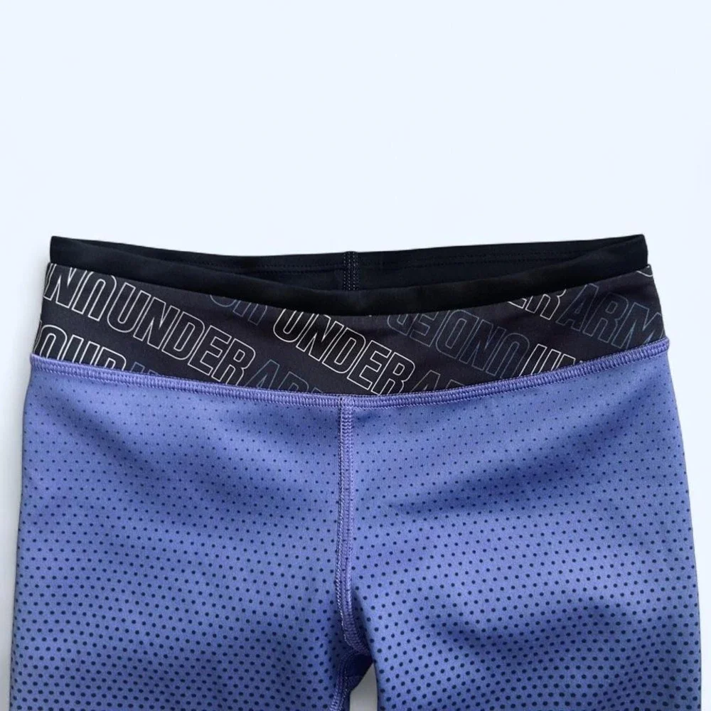 Under‎ armour girls leggings purple/black size 7/8 EUC
